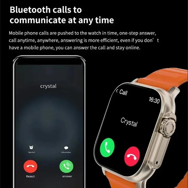 New Watch T800 U2 Smart Watch 49mm 2024 New NFC Men Women GPS Track Bluetooth Call BT Music Games Wireless Charging Smartwatch