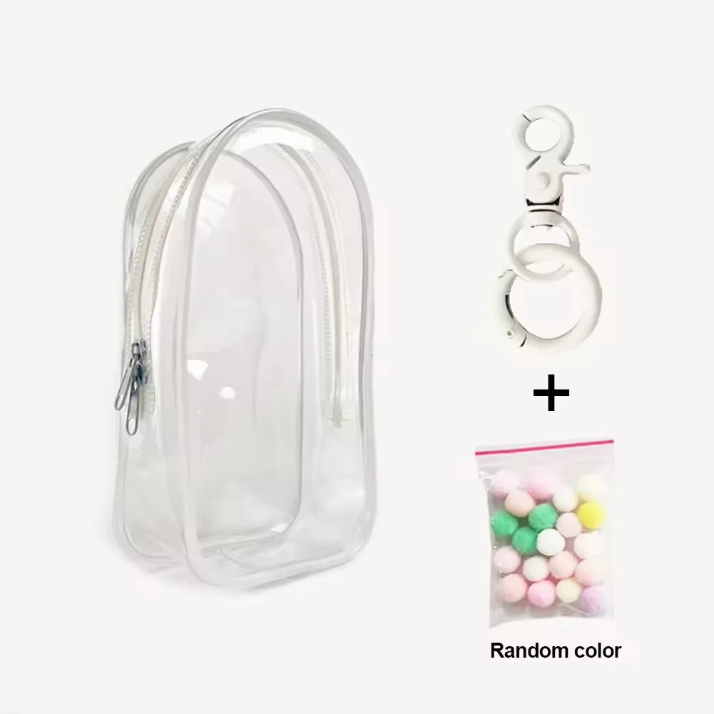Labubu V1 V2 Storage Doll Bag PVC Transparent Protection Cover Keychain