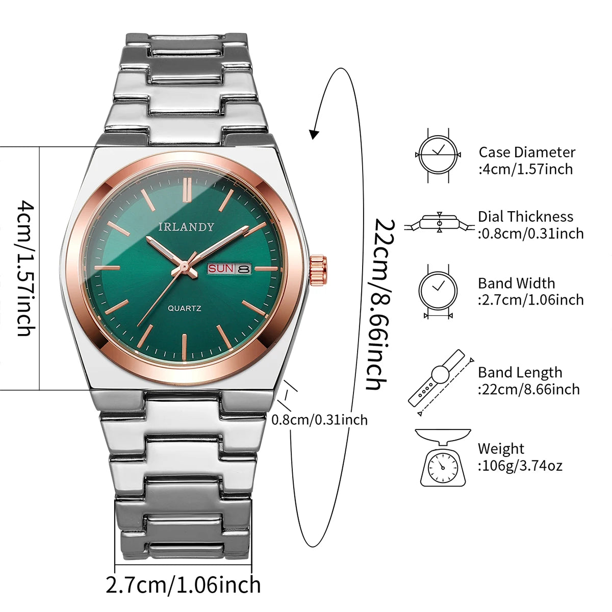Luxury Men's Business Quartz Watch with Calendar | Elegant Analog Wristwatch for Men (Without Box)