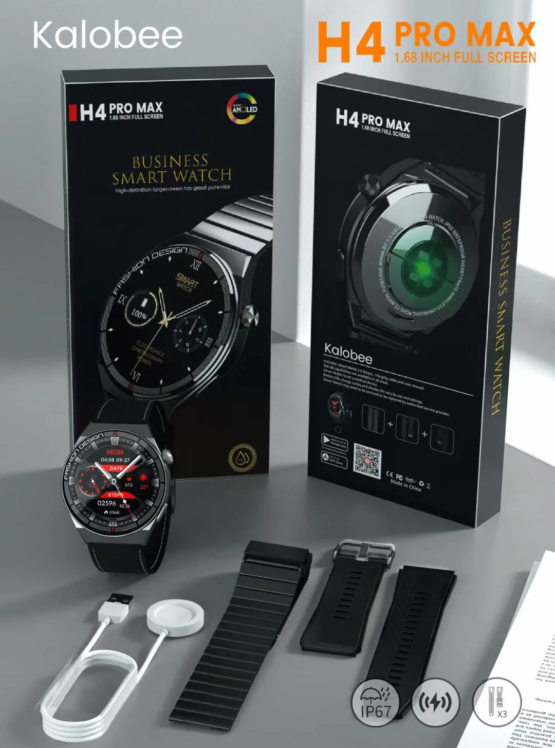 2025 NEW ARRIVAL H4 MAX Smart Watch Business Smart Watch H4 Max Reloj Inteligente 3 Straps for Men Business YMX Best Smart Watch