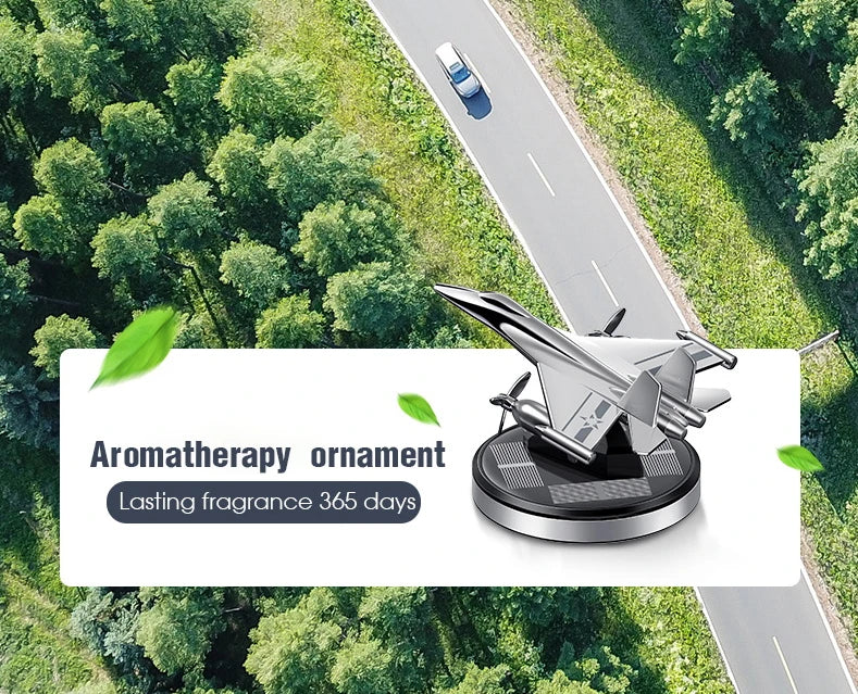 Car Air Freshener Solar Propeller Fighter Aromatherapy Car Interior Decoration Accessories Car Rotating Aromatherapy Perfume