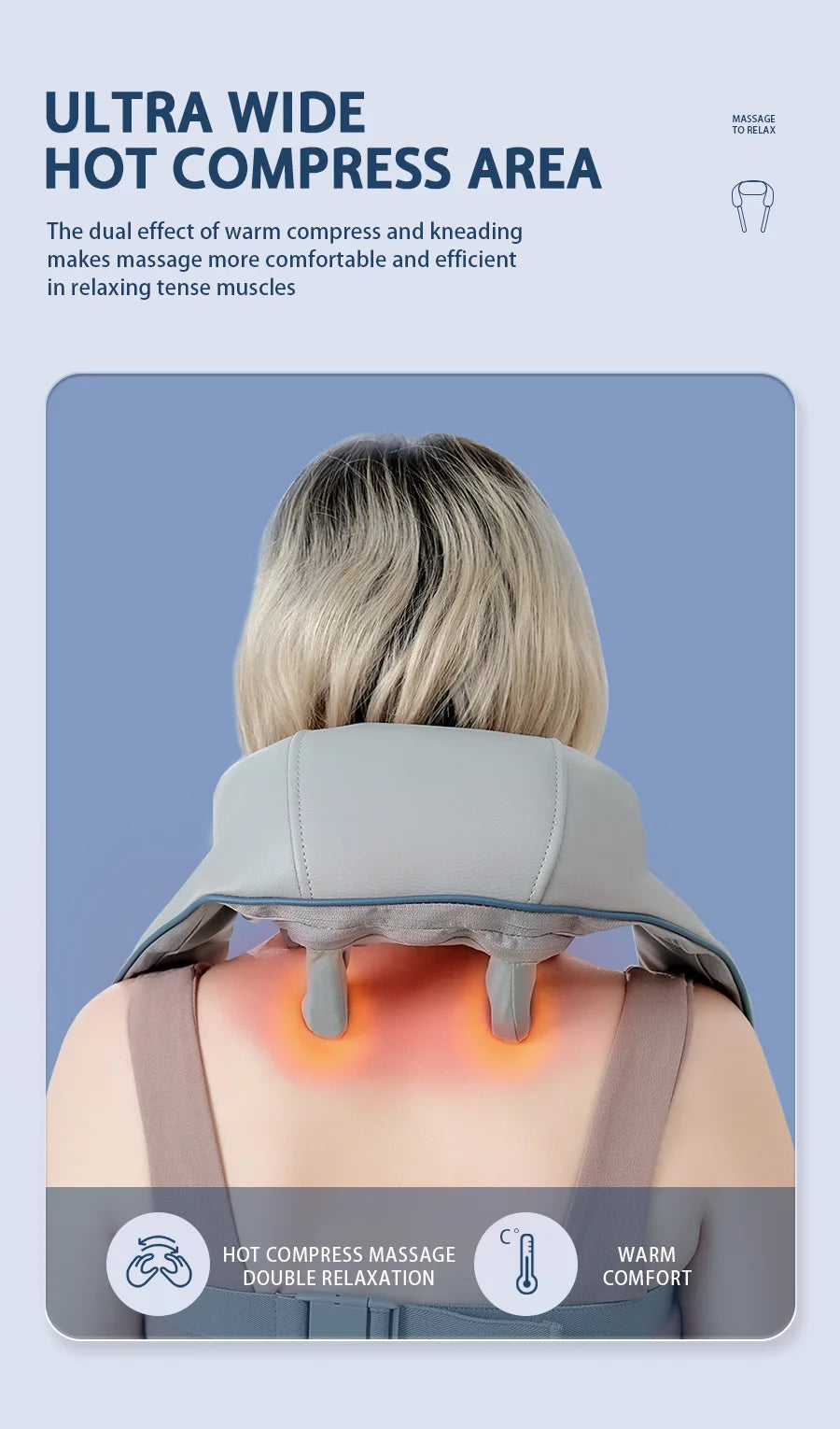 Foreverlily Wireless Shoulder And Back Kneading Massage Shawl Neck masajeador Brushless Motor Neck And Shoulder Massager