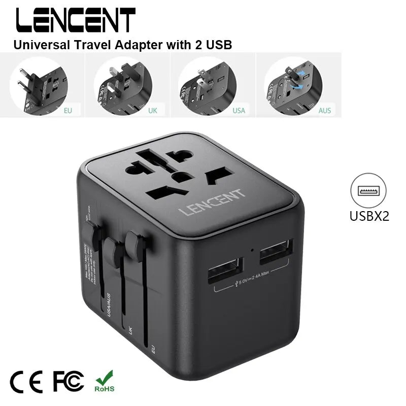 Universal Travel Adapter with USB Fast Charging