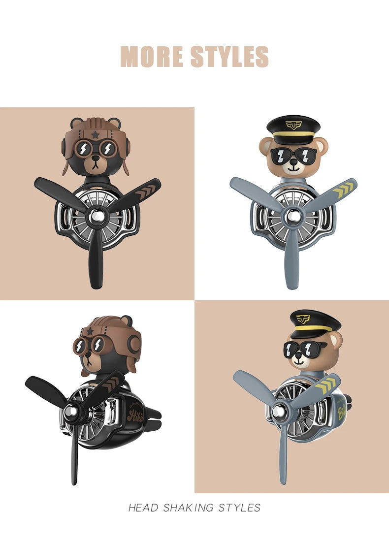Odorless DIY perfume ornament airplane pilot bear car air freshener decoration accessories aroma vent clip fragrant diffuser men