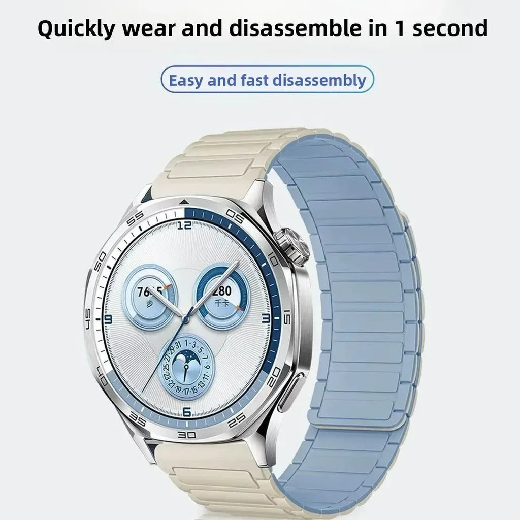 18mm 20mm 22mm Magnetic Loop Band for Samsung Galaxy Watch  6 Classic Silicone Strap for Huawei Watch GT5 46mm 7 6 5 4 44/40mm