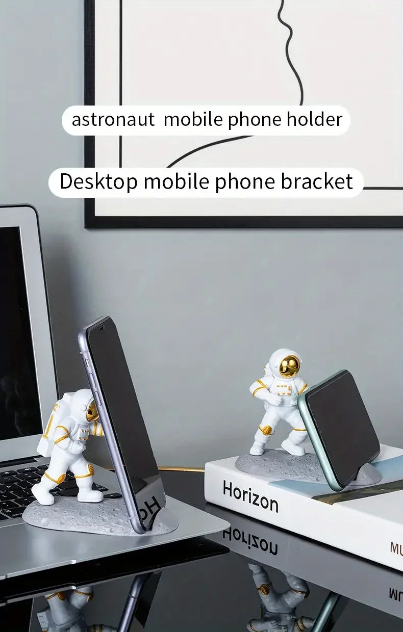 Astronaut Mobile Phone Stand Holder Spaceman Desk Decoration Smartphone Bracket Home Ornaments For iPhone 15 14 Samsung Xiaomi