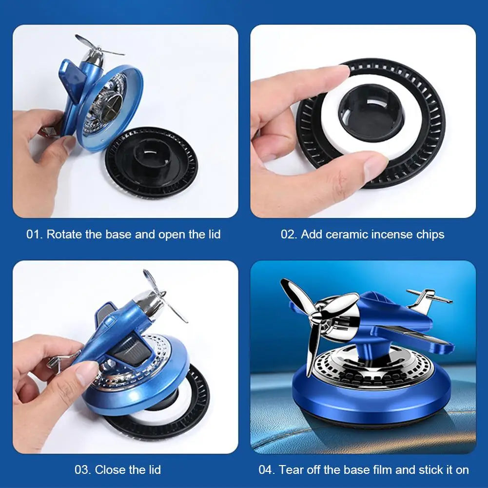 Car Vent Air Freshener Helicopter Airplane Ornaments Aromatherapy Car Air Fragrance Solar Powered Car Interior Ornament