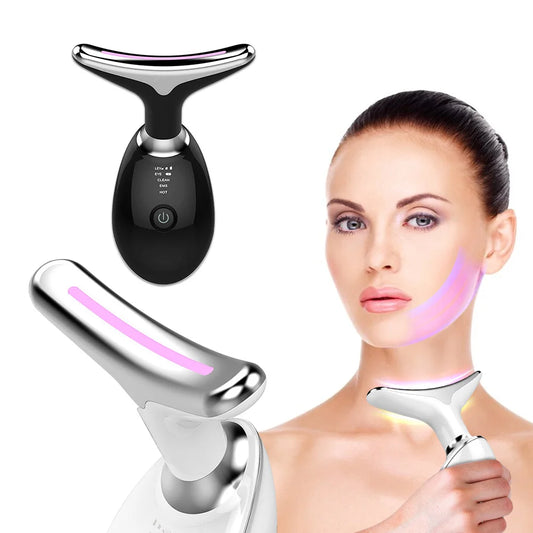 EMS Face & Neck Lift Beauty Device | LED Light Therapy Facial Massager for Skin Tightening & Anti-Wrinkle Care