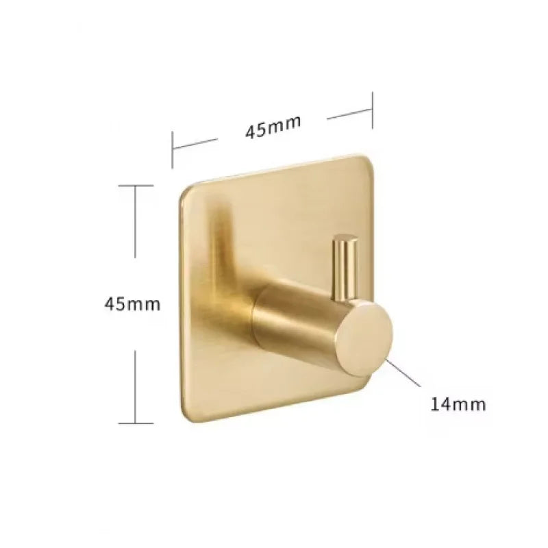 2/4pcs Self-Adhesive Towel Hooks Stainless Steel Stick-On Wall Hooks For Home Coat Robe Bathroom Organization Accessories
