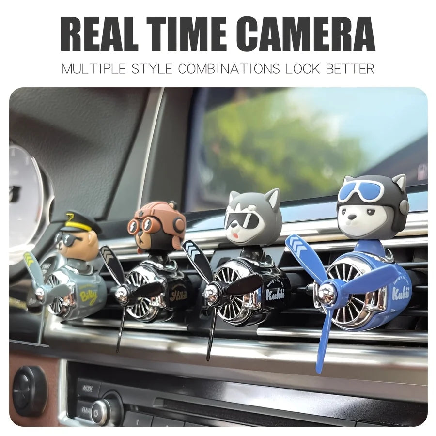 Head shaking rotating plane cool bear pilot car air fresheners accessories decoration funny aroma diffuser perfume fragrance men