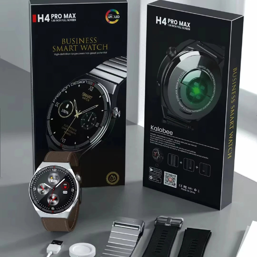2025 NEW ARRIVAL H4 MAX Smart Watch Business Smart Watch H4 Max Reloj Inteligente 3 Straps for Men Business YMX Best Smart Watch