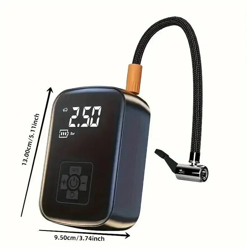 Mobile small and convenient digital cordless portable air pump, fast tire inflator, compressor, car tire inflator, bicycle, ball