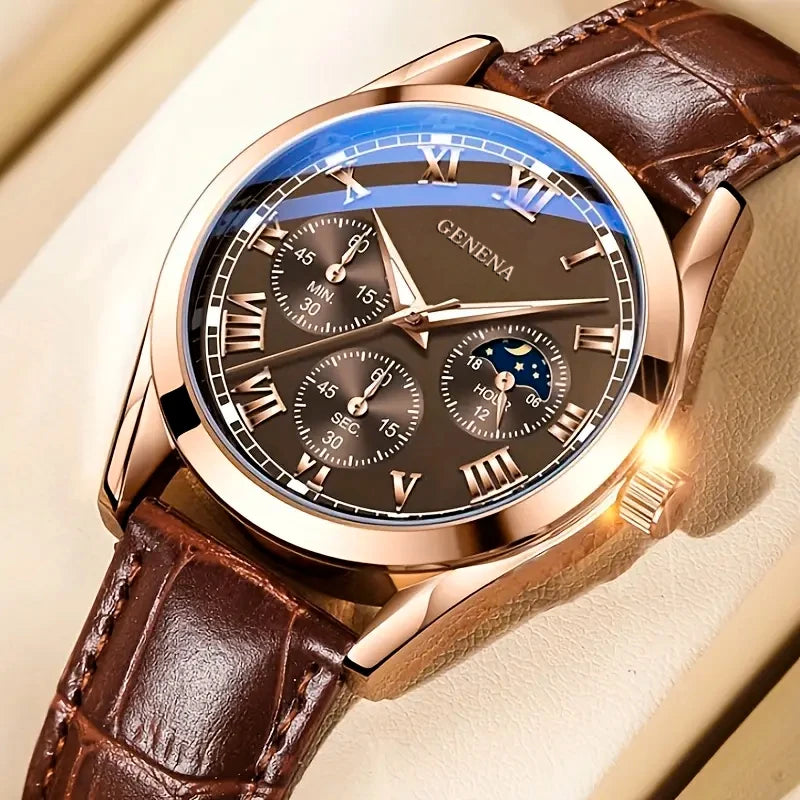 Men's Business & Casual Quartz Watch | Elegant Waterproof Analog Wristwatch for Everyday Wear