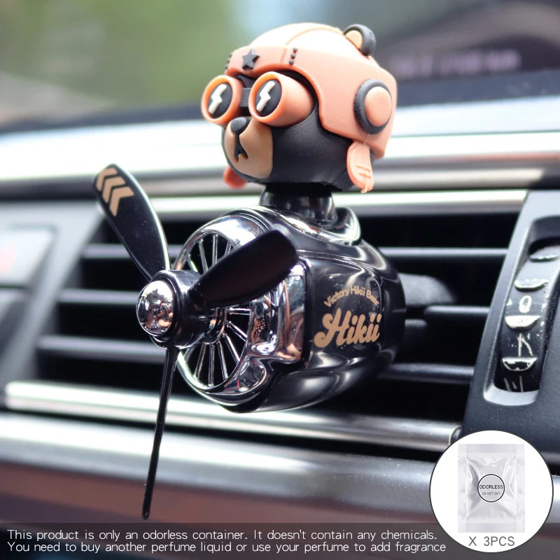 Odorless DIY perfume ornament airplane pilot bear car air freshener decoration accessories aroma vent clip fragrant diffuser men