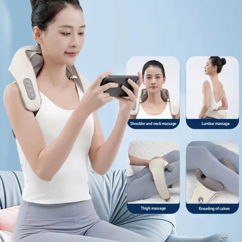 Foreverlily Wireless Shoulder And Back Kneading Massage Shawl Neck masajeador Brushless Motor Neck And Shoulder Massager