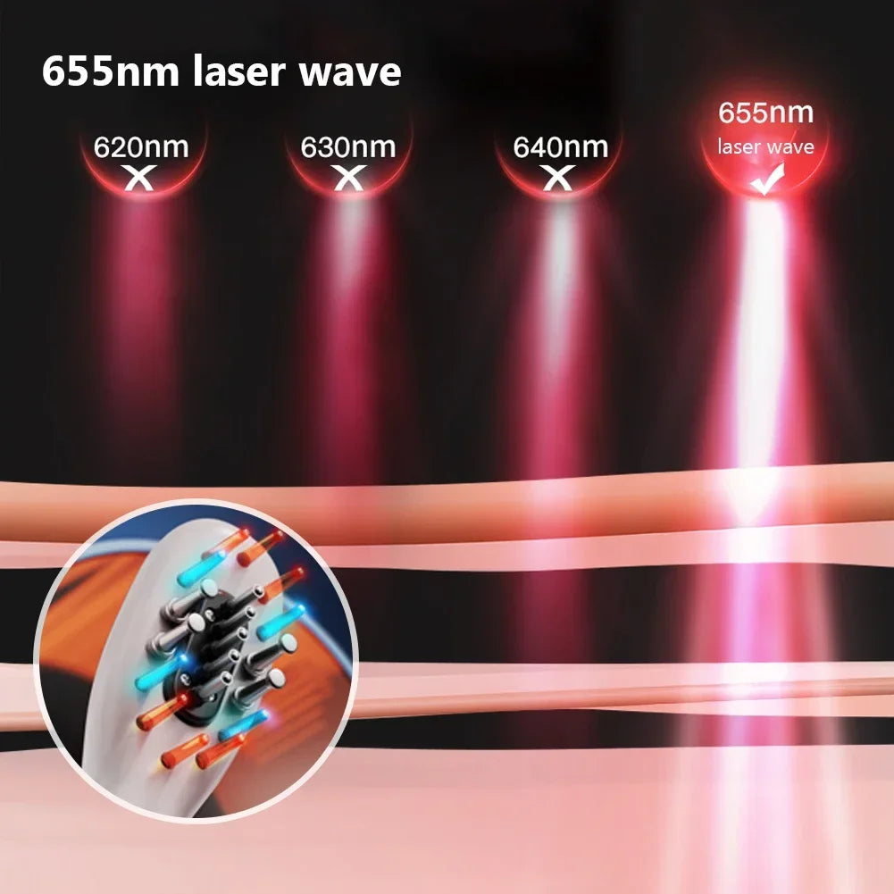 Electric RF Hair Growth Comb Oil Applicator Red Blue Vibration Head Massage Brush Micro-current Stimulates Scalp Anti-Hair Loss