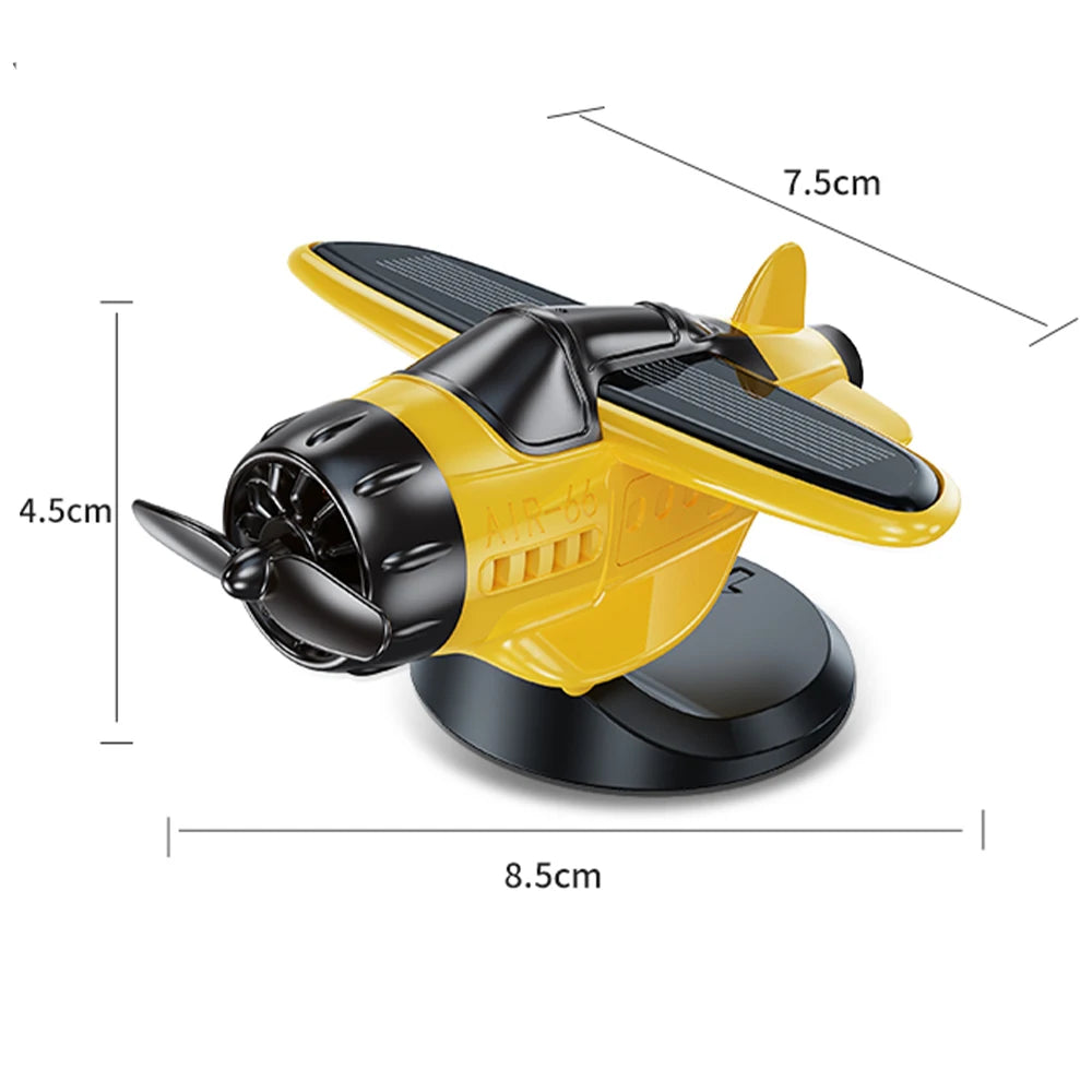 Car Solar Airplane Ornaments 360 Rotary Creative Car Center Console Powered Aircraft Ornaments Car Interior Decor Accessories