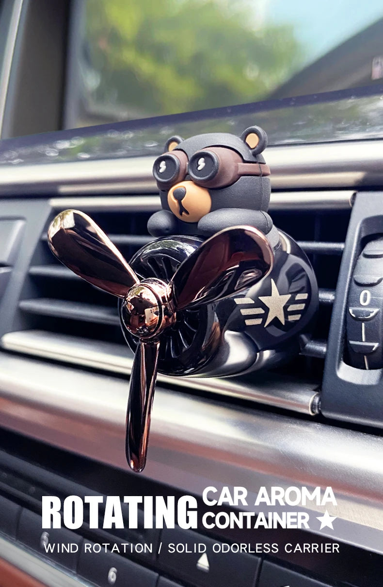 Odorless DIY perfume ornament airplane pilot bear car air freshener decoration accessories aroma vent clip fragrant diffuser men