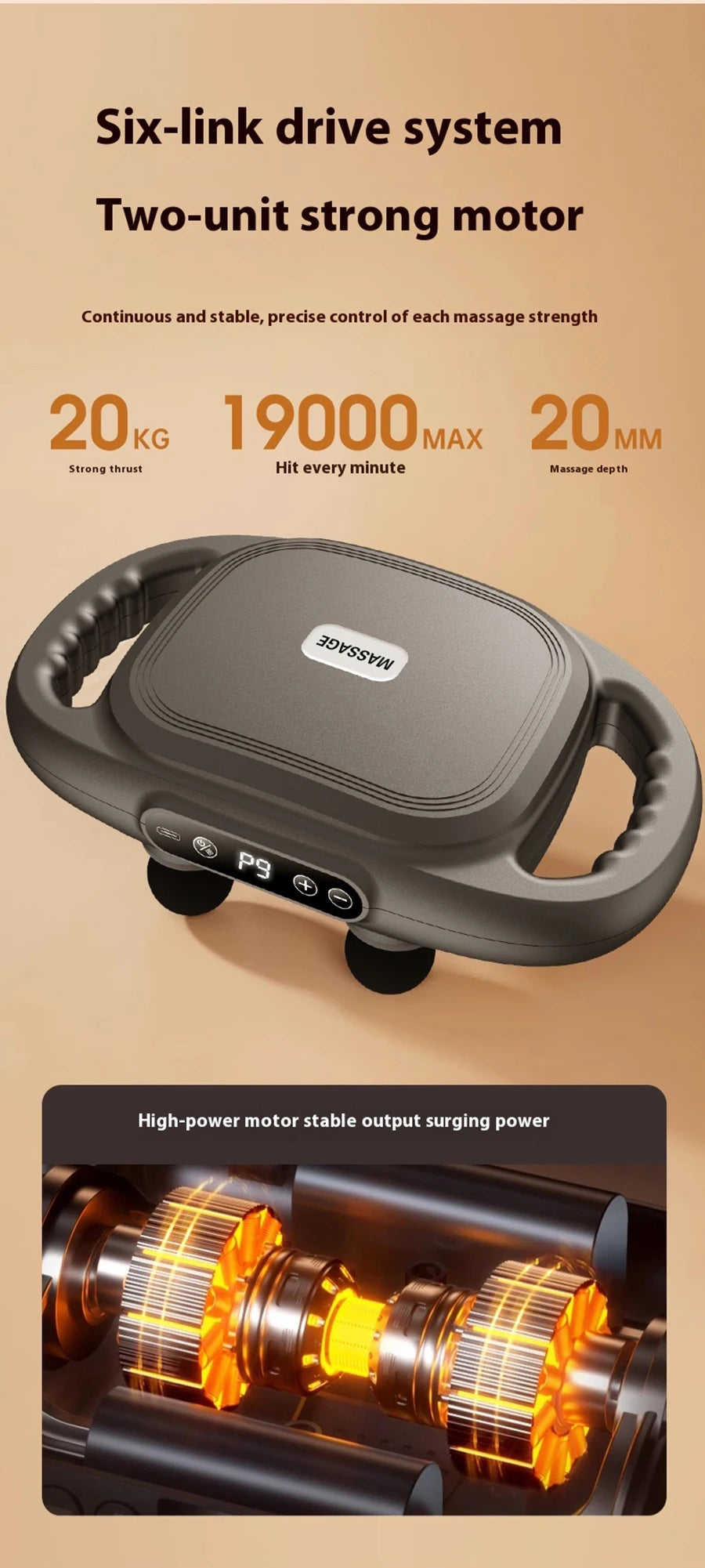 Fascia Gun Six-head Deep High Frequency Vibration 2025 New Wireless Waist Back Massager Body Relaxation Shoulder Calf Massager