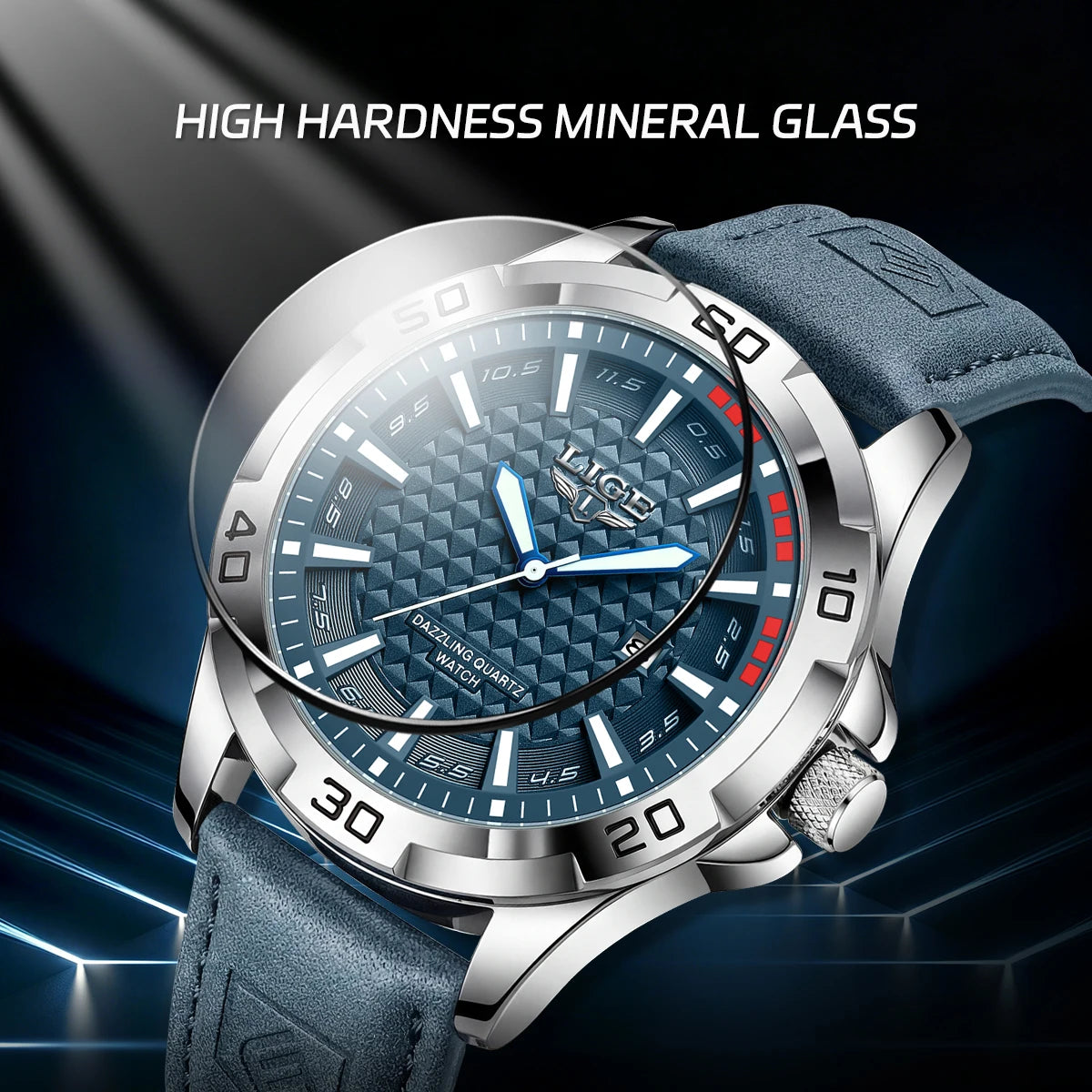 LIGE Men's Quartz Watch 2026 | Luxury Waterproof Business Sports Watch with Calendar for Men