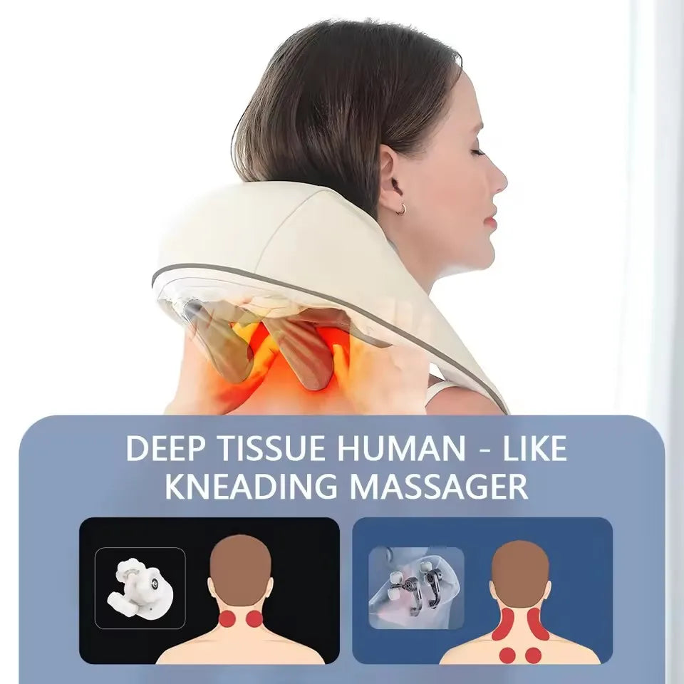 Foreverlily Wireless Shoulder And Back Kneading Massage Shawl Neck masajeador Brushless Motor Neck And Shoulder Massager