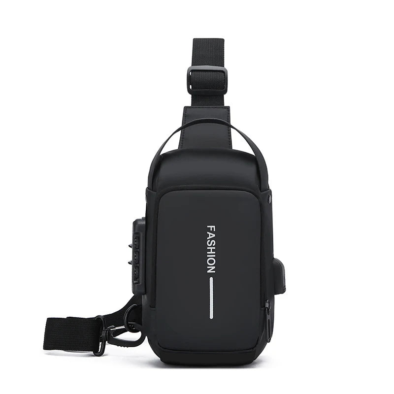 Men Crossbody Bag PU Leather Classic Anti-Theft Shoulder Bag Chest Bag Multifunctional For Men