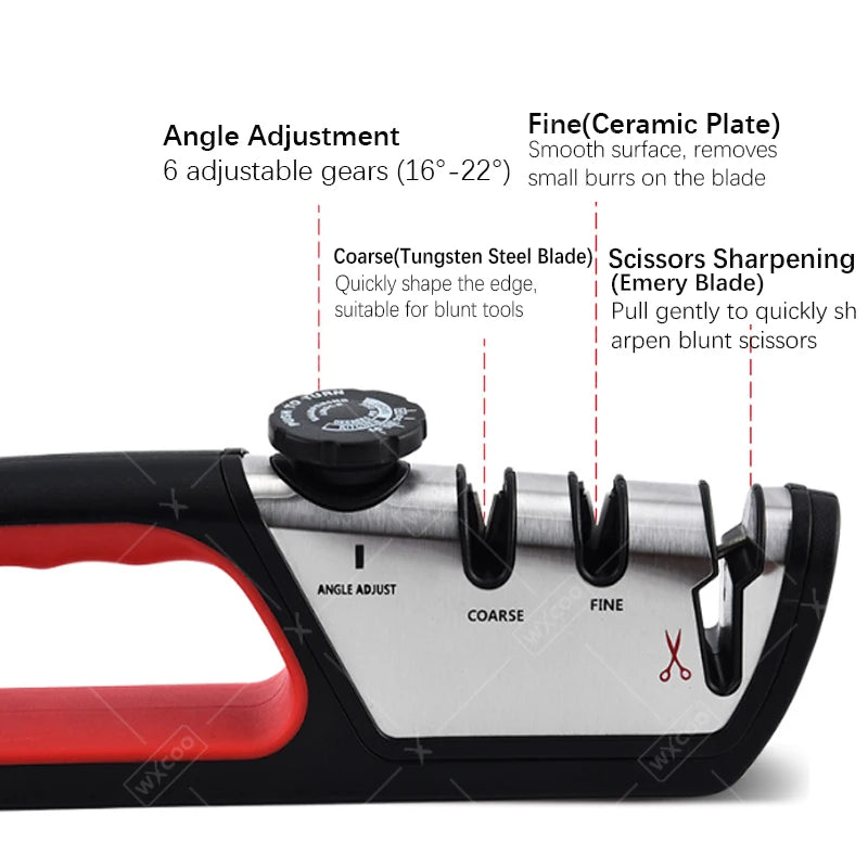Professional 3-Stage Knife Sharpener | Multifunctional Knife & Scissor Sharpening Tool for Kitchen