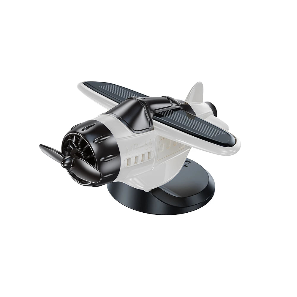 Car Solar Airplane Ornaments 360 Rotary Creative Car Center Console Powered Aircraft Ornaments Car Interior Decor Accessories