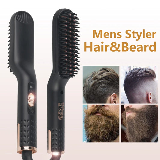 Beard Straightener for Men,Premium Heated Beard Brush w/Anti-Scald Feature,Beard Straightening Comb,Unique Fathers Day Birthday Valentines Gifts for Men Him Dad Boyfriend Christmas Stocking Stuffers