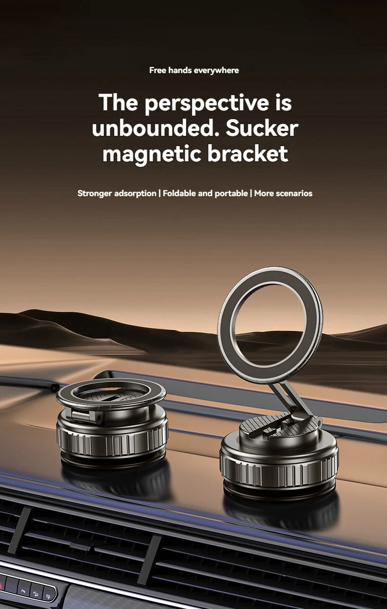Car Mount Electric Vacuum Magnetic Holder Foldable Strong Suction Stand For Cell Phone For iphone 12 13 14 15 16 Live Streaming
