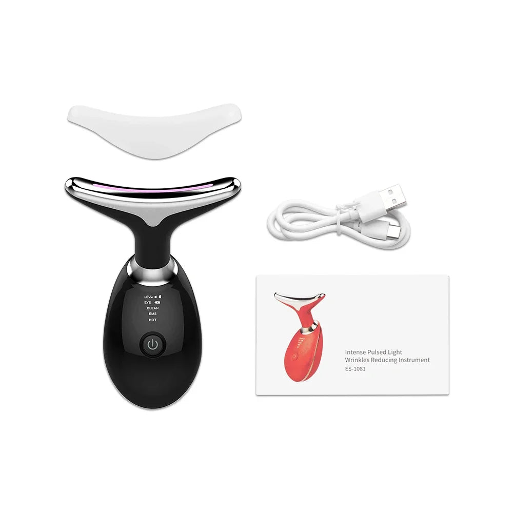 EMS Face & Neck Lift Beauty Device | LED Light Therapy Facial Massager for Skin Tightening & Anti-Wrinkle Care