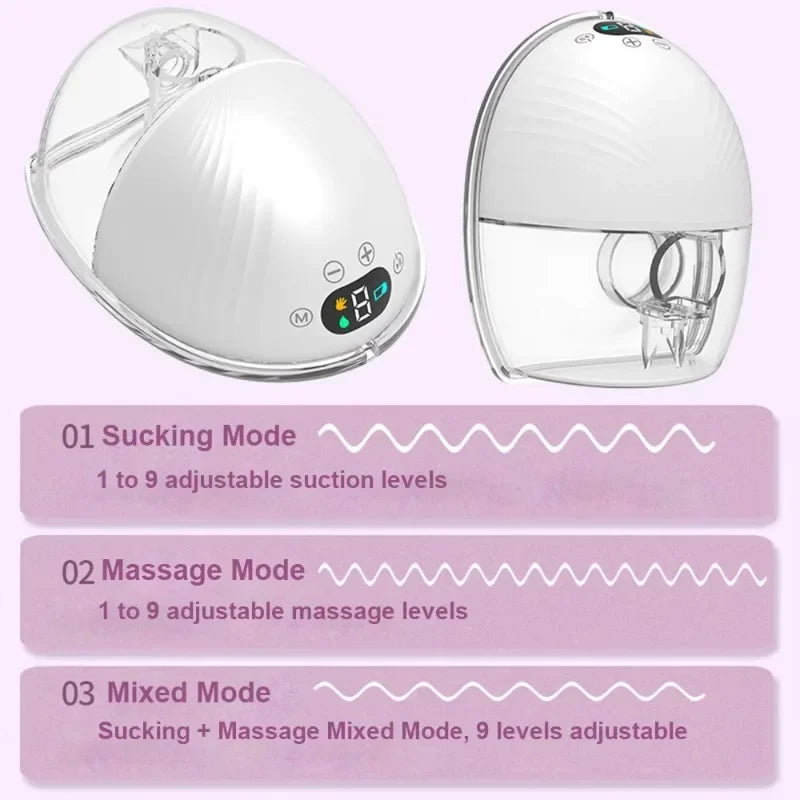Breast Pump Electric Handsfree BPA Free With Heating & UV Sterilize Lid Optional Wireless Upgrade Wearable Breastfeeding Pump