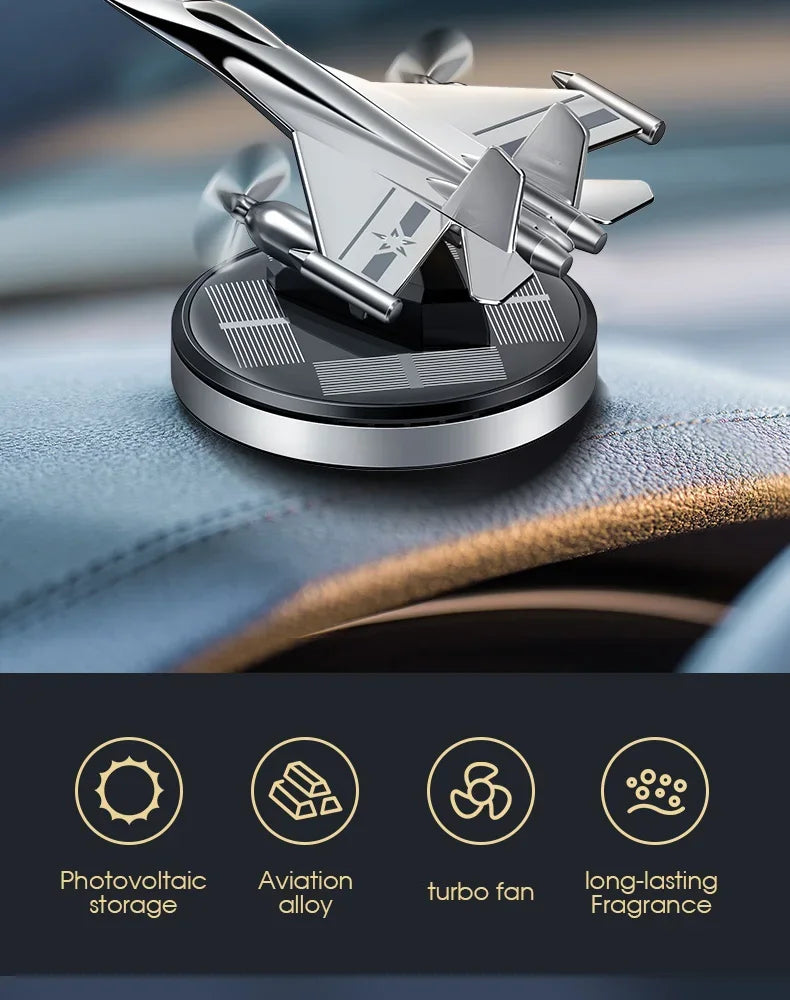 Car Air Freshener Solar Propeller Fighter Aromatherapy Car Interior Decoration Accessories Car Rotating Aromatherapy Perfume