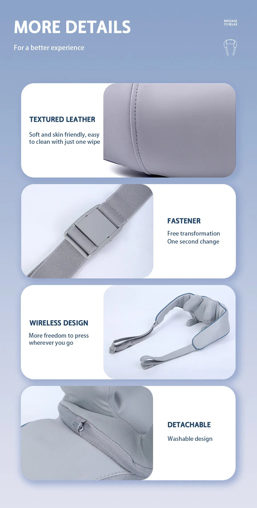 Foreverlily Wireless Shoulder And Back Kneading Massage Shawl Neck masajeador Brushless Motor Neck And Shoulder Massager