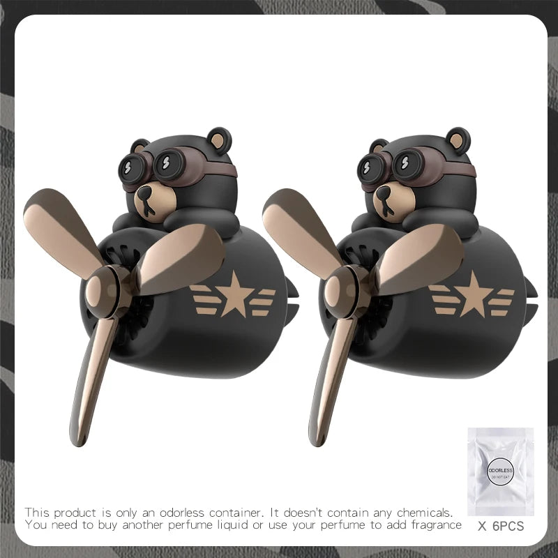 Odorless DIY perfume ornament airplane pilot bear car air freshener decoration accessories aroma vent clip fragrant diffuser men