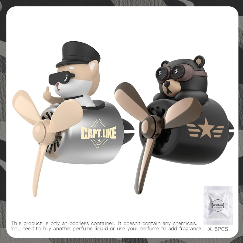 Odorless DIY perfume ornament airplane pilot bear car air freshener decoration accessories aroma vent clip fragrant diffuser men