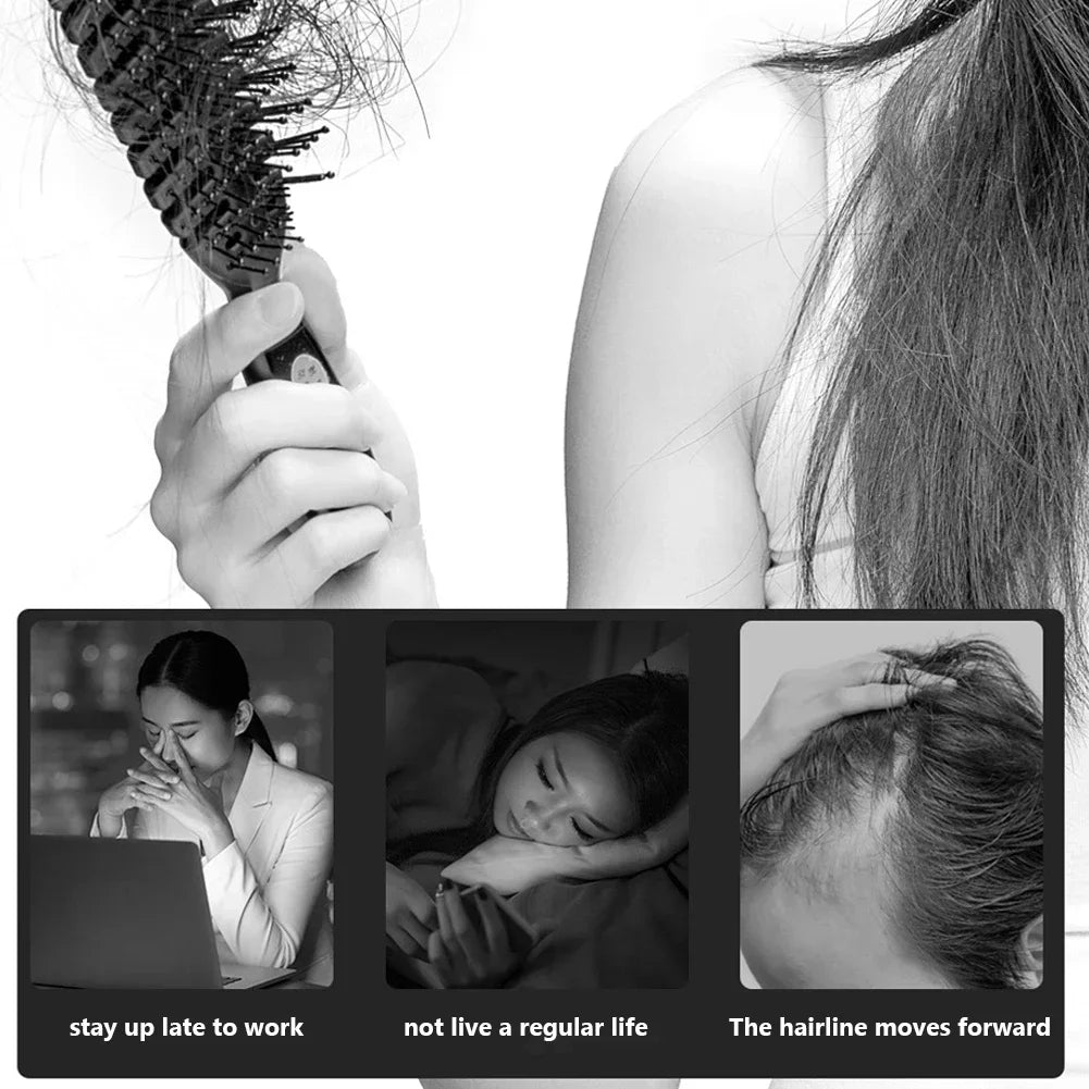 Electric RF Hair Growth Comb Oil Applicator Red Blue Vibration Head Massage Brush Micro-current Stimulates Scalp Anti-Hair Loss