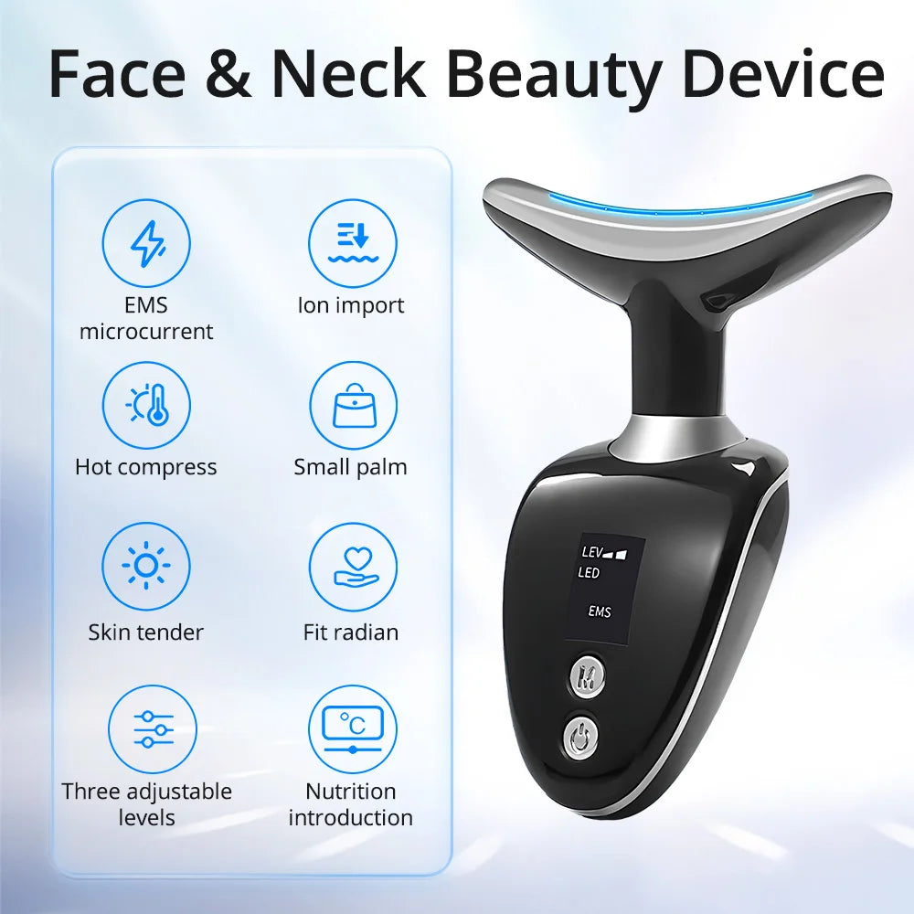 Facial Lifting Device Neck Face Eye Massage Face Slimming EMS Beauty Skin Phototherapy Machine Anti Aging Reduce Double Chin
