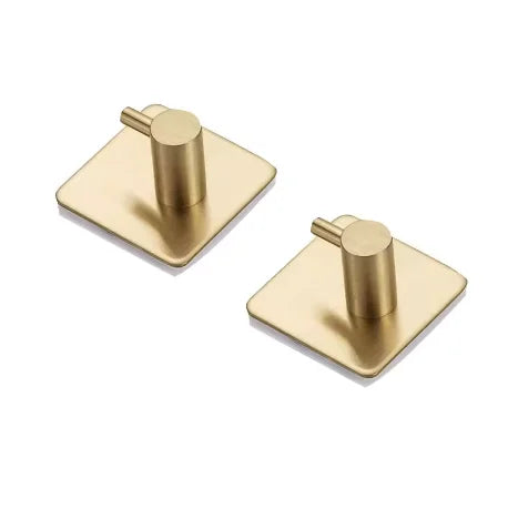 2/4pcs Self-Adhesive Towel Hooks Stainless Steel Stick-On Wall Hooks For Home Coat Robe Bathroom Organization Accessories