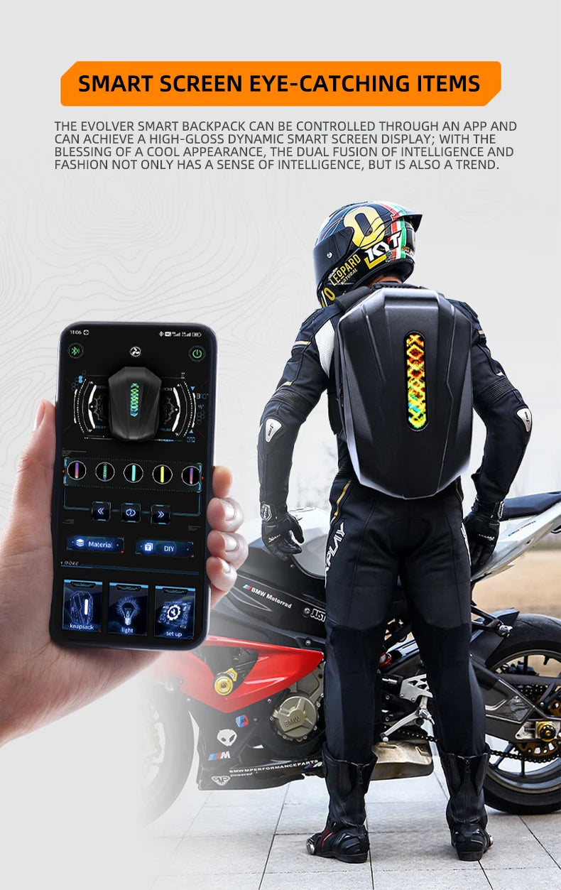 LED Display Backpack APP Control Laptop Backpack Business Travel Men DIY Smart Backpack School Woman Motorbikes Outdoor Backpack