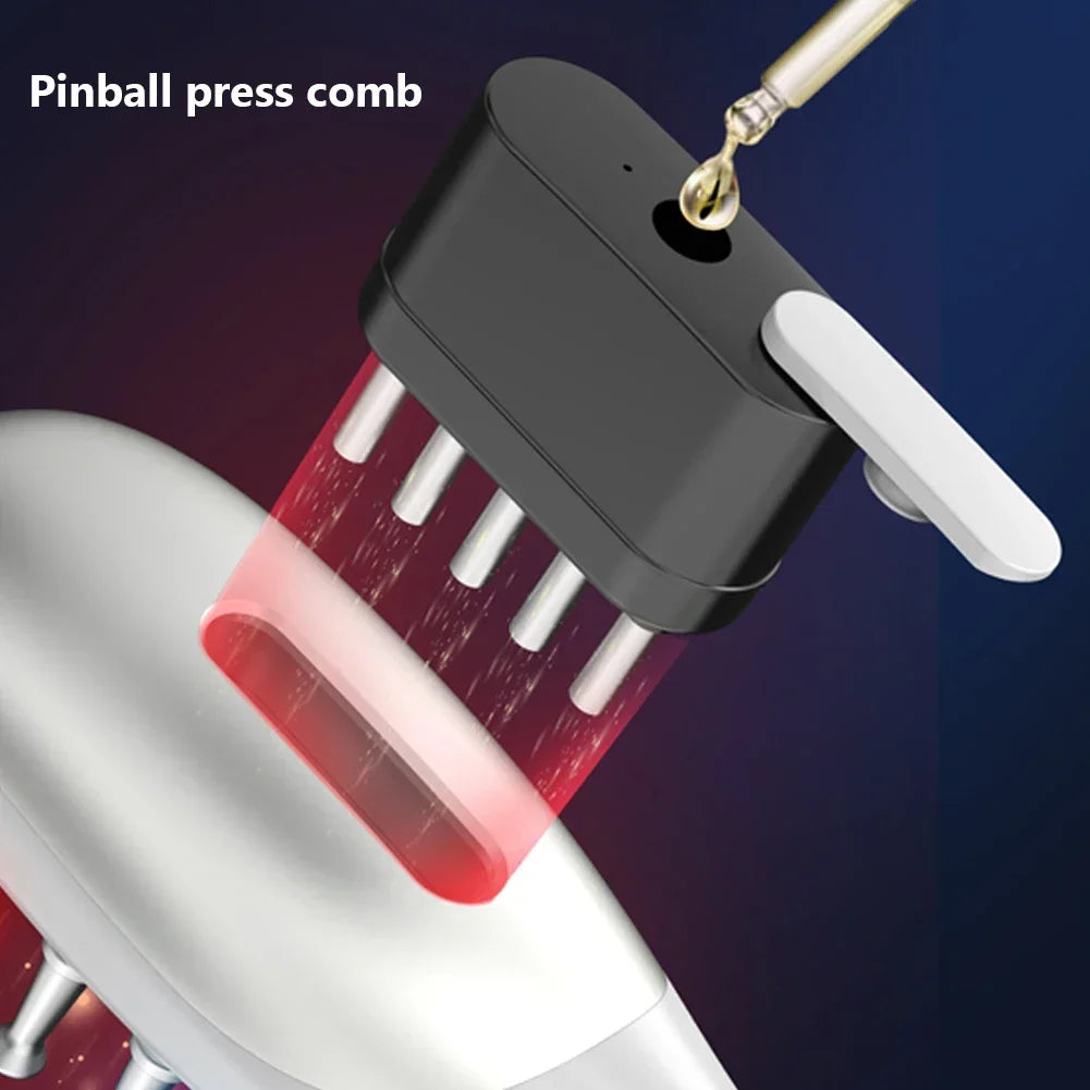 Electric RF Hair Growth Comb Oil Applicator Red Blue Vibration Head Massage Brush Micro-current Stimulates Scalp Anti-Hair Loss