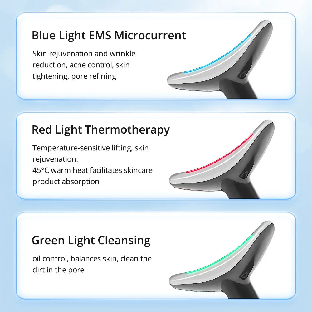 Facial Lifting Device Neck Face Eye Massage Face Slimming EMS Beauty Skin Phototherapy Machine Anti Aging Reduce Double Chin