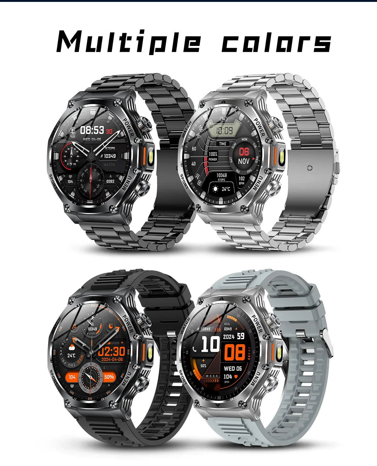 AK82 smart watch bluetooth call bluetooth call sports high definition waterproof heart rate flashlight multi-function
