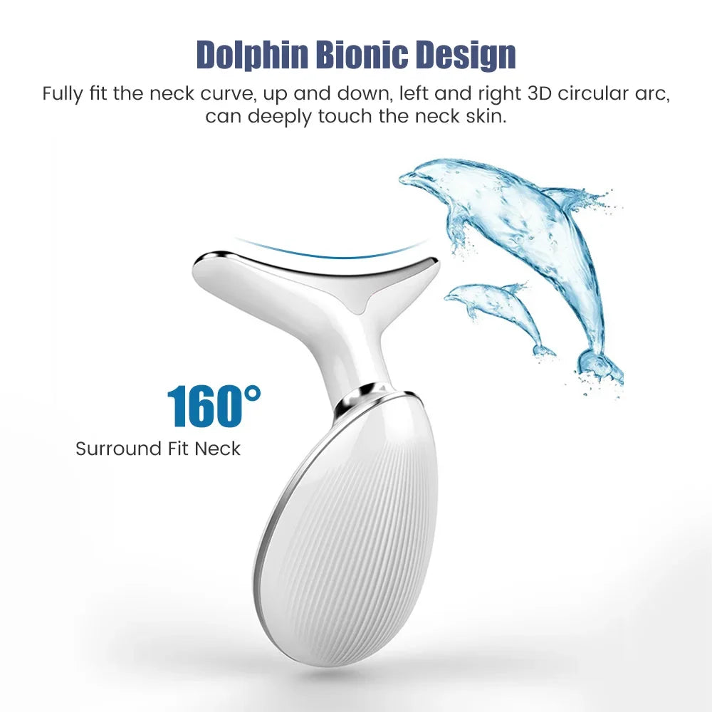 EMS Face & Neck Lift Beauty Device | LED Light Therapy Facial Massager for Skin Tightening & Anti-Wrinkle Care