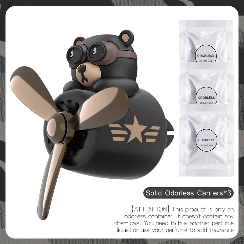 Odorless DIY perfume ornament airplane pilot bear car air freshener decoration accessories aroma vent clip fragrant diffuser men