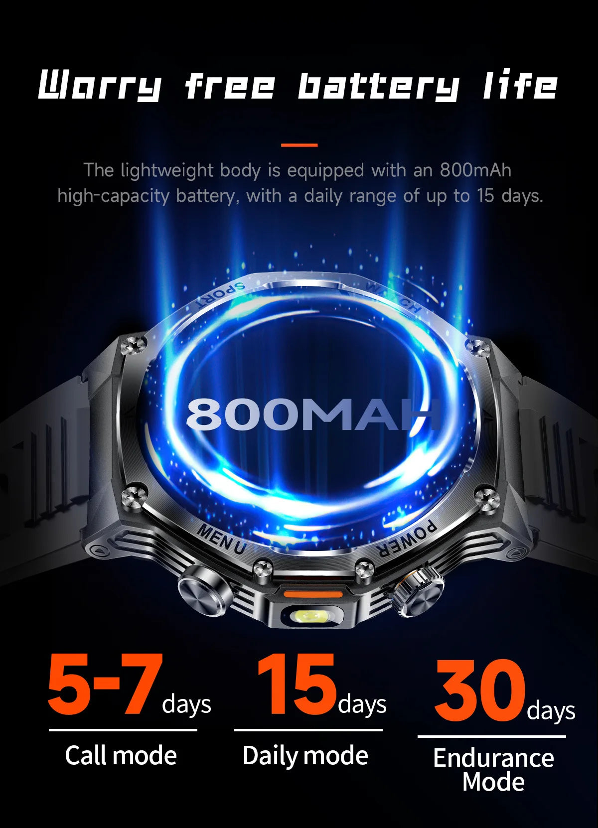 AK82 smart watch bluetooth call bluetooth call sports high definition waterproof heart rate flashlight multi-function
