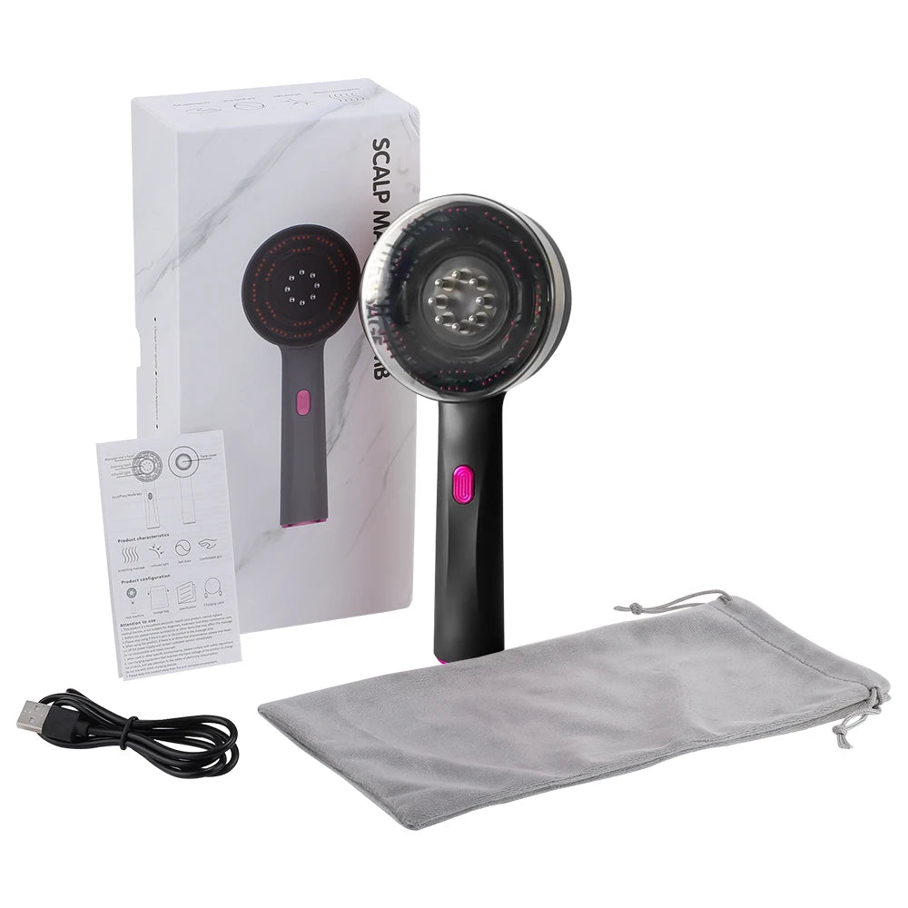 Electric Scalp Massage Comb with Red Light Therapy | Hair Growth Anti Hair Loss Massager & Oil Applicator