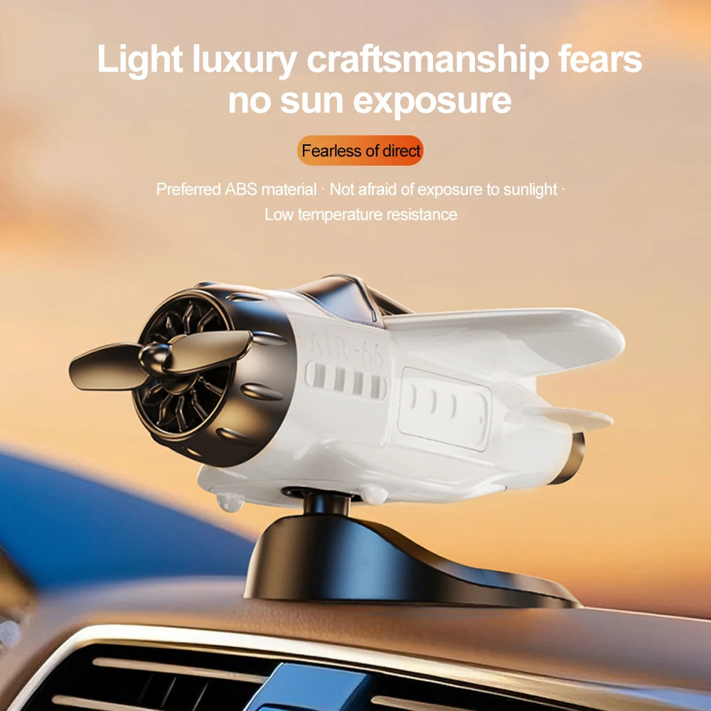 Car Solar Airplane Ornaments 360 Rotary Creative Car Center Console Powered Aircraft Ornaments Car Interior Decor Accessories