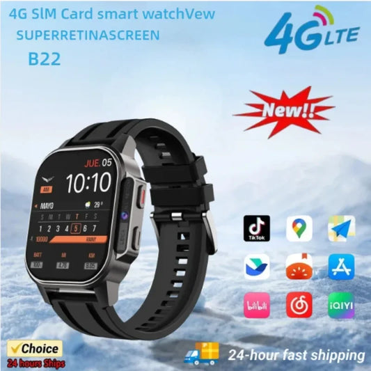 Men's smartwatchB22 4G Full Netcom 800W camera 900mAh battery support SIM card video call Health monitor Waterproof smartwatch