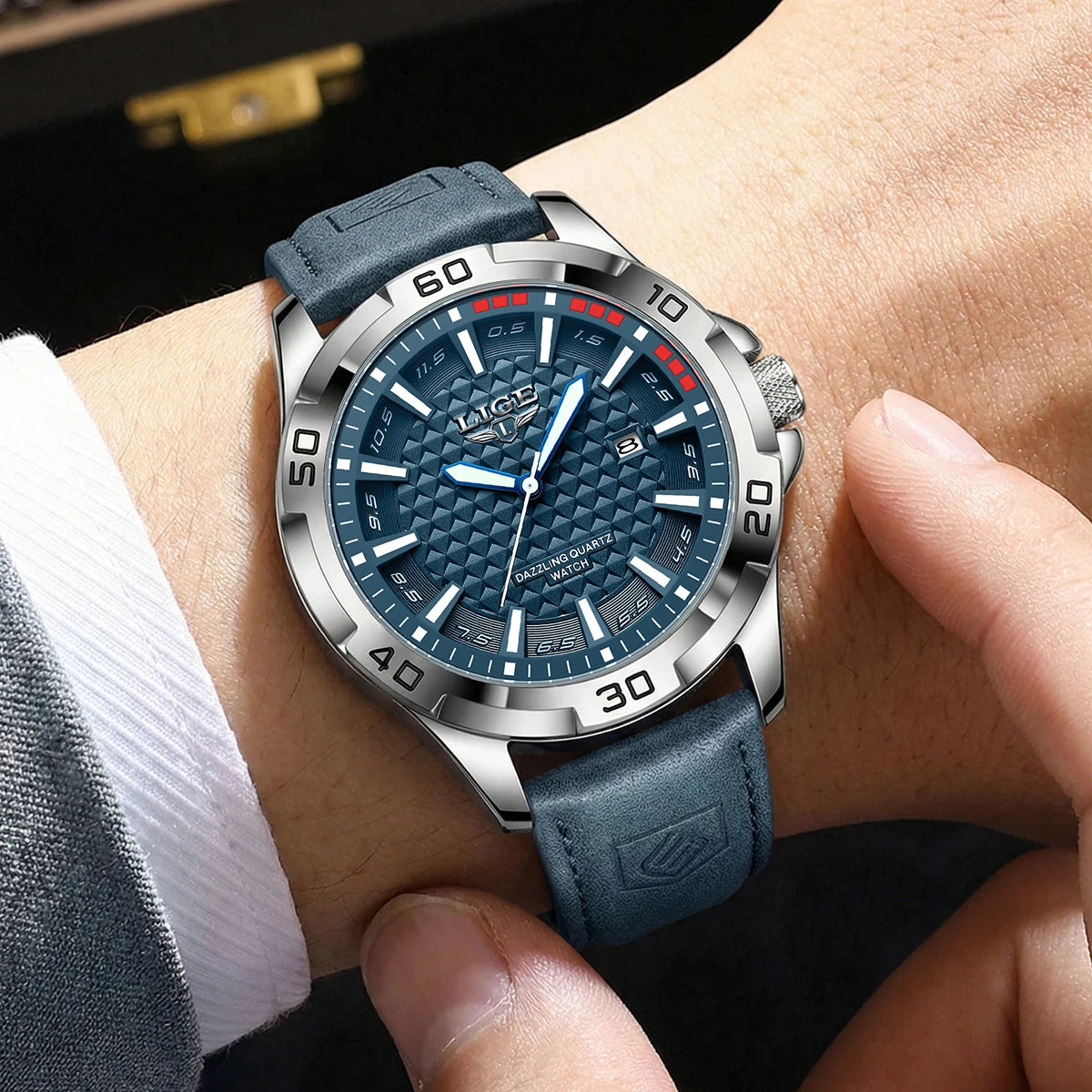 LIGE Men's Quartz Watch 2026 | Luxury Waterproof Business Sports Watch with Calendar for Men